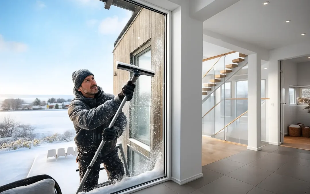 Vindusvask i kuldegrader – slik vasker du vinduer om vinteren uten striper